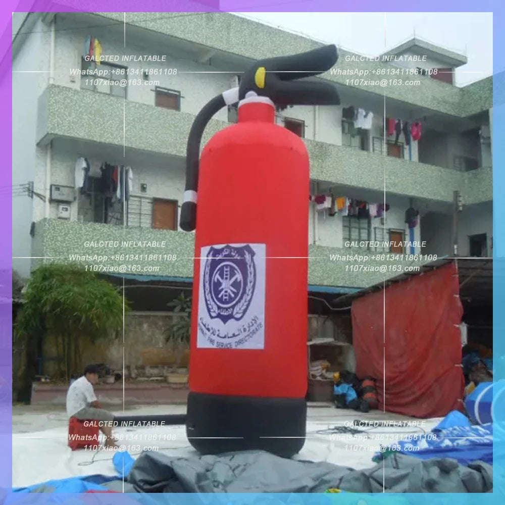 inflatable fire extinguisher giant simulation model  with custom prints for propaganda