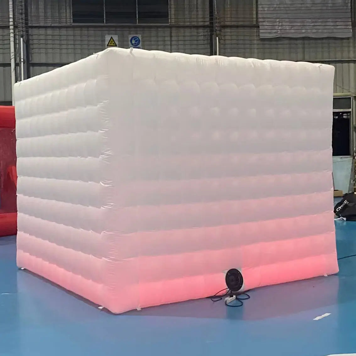 White Inflatable LED Photo Booth Cube Tent  Portable Selfie Cabin with Full Lighting for Event Party Advertising and Weddings