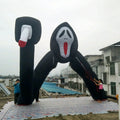Event Deco Made By 4mWx3mH Black Horror Inflatable Halloween Decor Outdoor Cartoon Giant Monster For Holiday