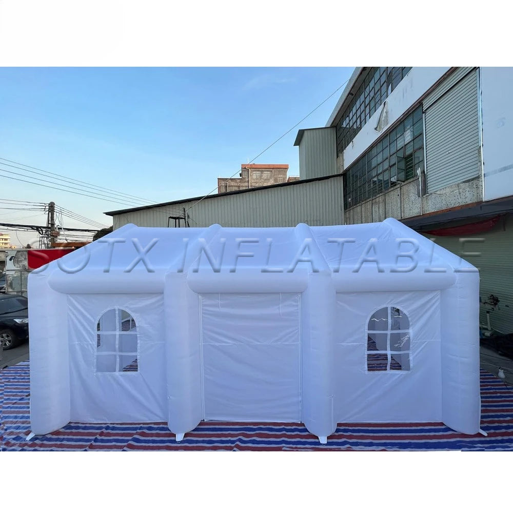 Club Tent For Sale Outdoor White Large Inflatable Wedding Party Tent With LED Lights N Windows Event Air House Marquee Night