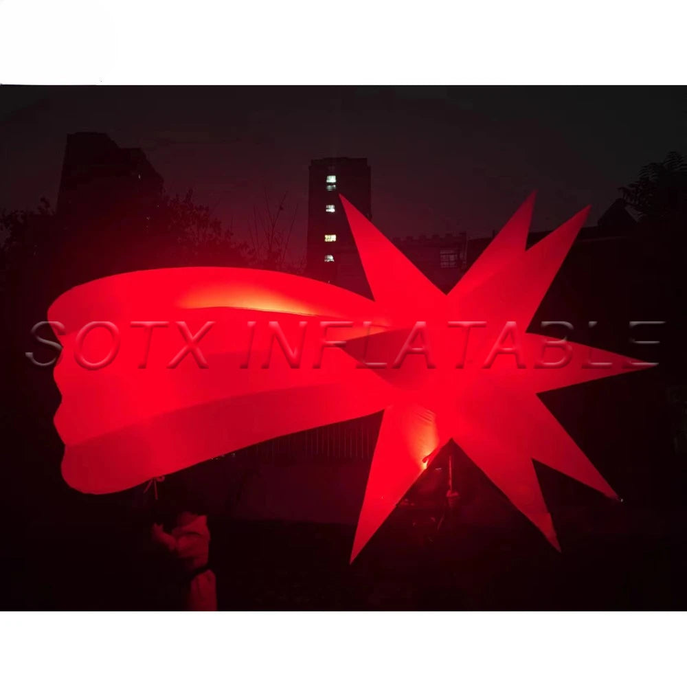 For Parade Events Best Giant Shooting Inflatable Star Costume With Led Lights Adults Walking Star Balloon Performance Costume