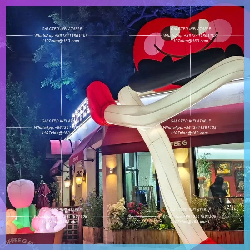 Long Legs Love Valentine's Day Inflatable cartoon heart gas model proposal blind date atmosphere lighting arrangement