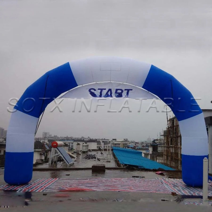 with removable banner 8m W New design round Inflatable start line and finish line arch,curved sport entrance gate