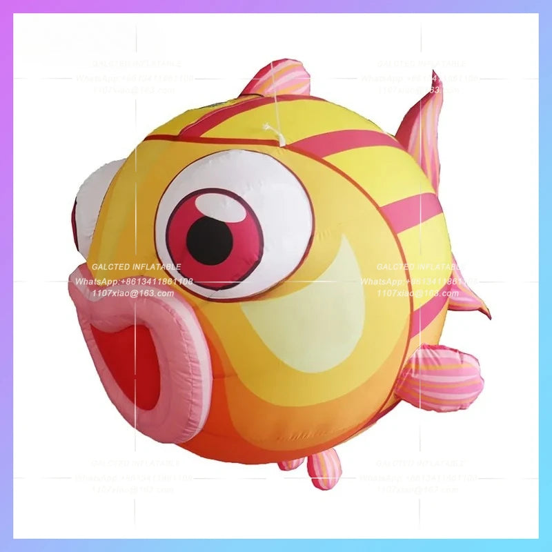 Inflatable Lovely Cartoon Fish Balloon With Lighting Inflatable Hanging 2 Meters Length  For Children/Party Decoration - Toys