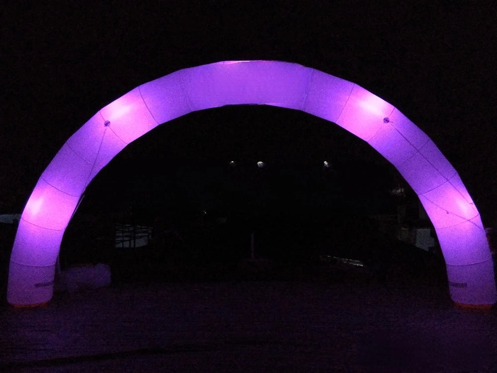 lightingfor night run LED color changing tube curved inflatable start finish line archway with