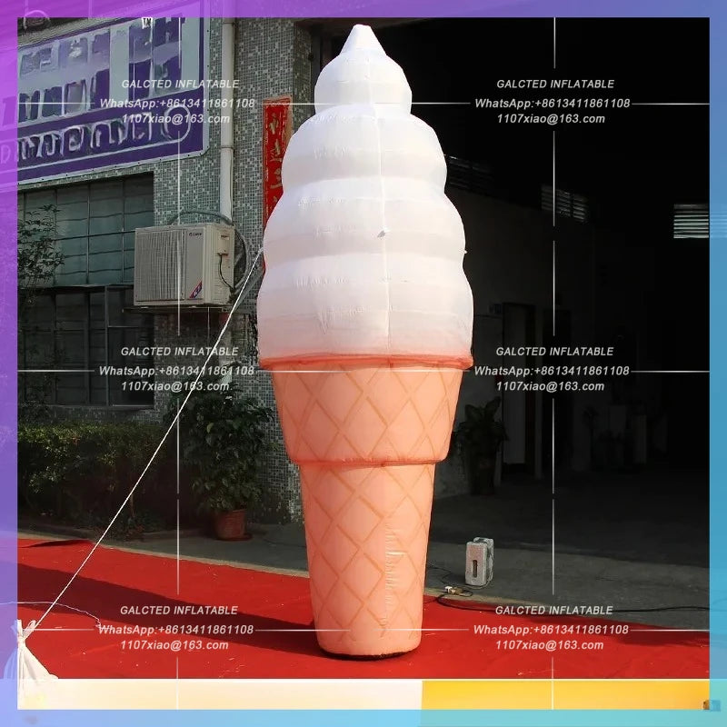 Inflatable Ice Cream Model with Blower Inflatable Toys 3m High  for Advertising Portable Inflatable Ice Cream Replica for Toys