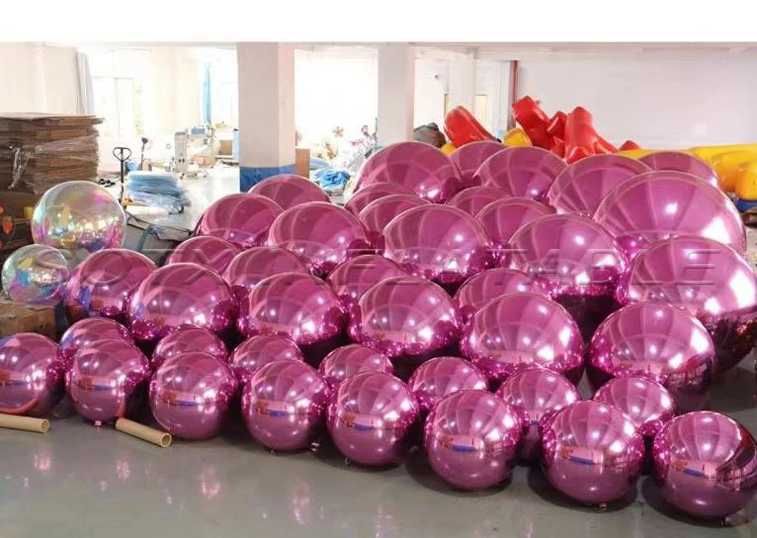 With 2 Pumps 1 Pack Silvery Pink Inflatable Mirror Ball Balloon Free Shipping Giant Mirror Sphere
