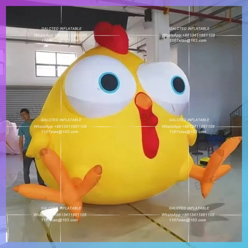 cute hen egg for restaurant fried chicken Yellow big eyes inflatable chicken big cock cartoon store advertising prop