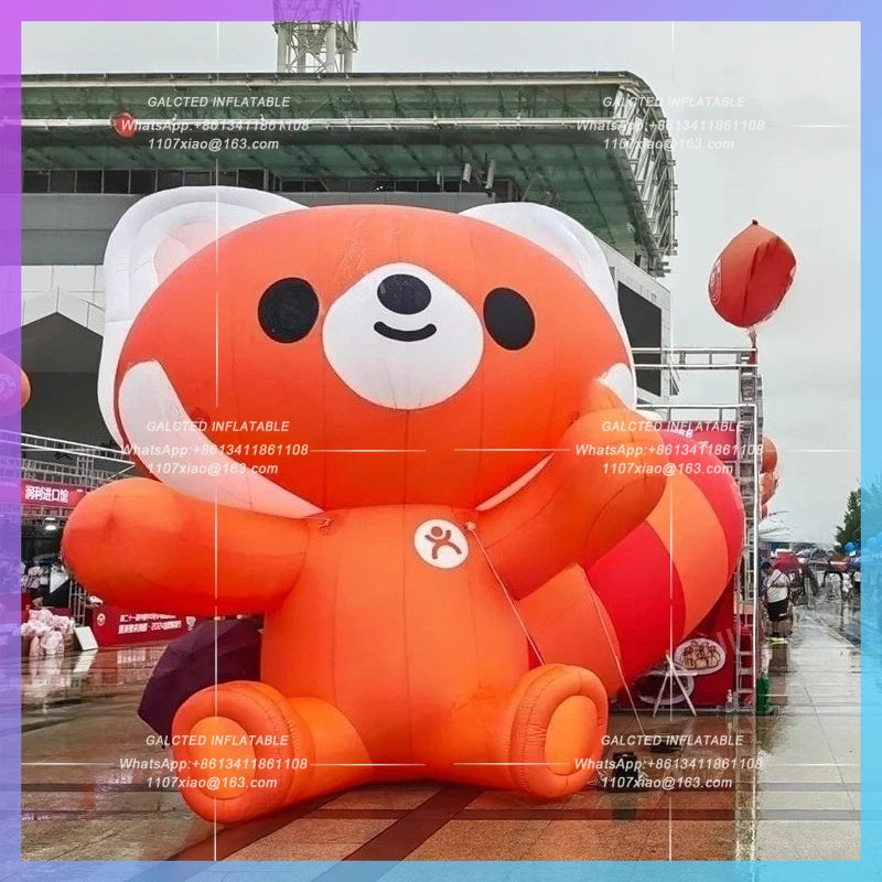 inflatable red panda cartoon cute huge panda Chinese wild animal for zoo, forest, plant protection advertising decoration