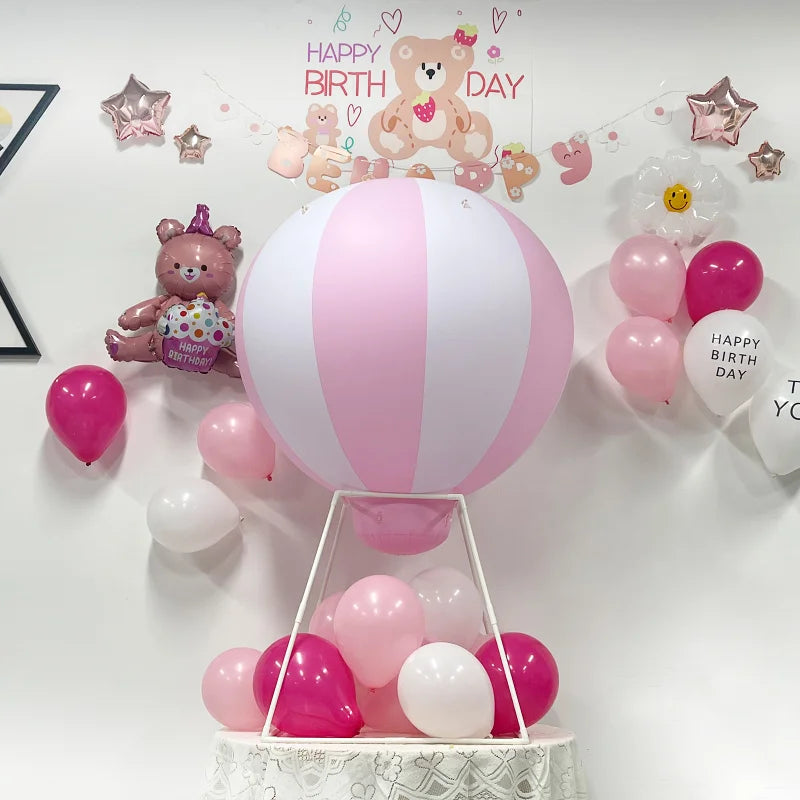 PVC Inflatable Hot Air Balloon 3ft/5ft Inflatable Strips Balloon with Stand for Advertising Events Birthday Party Decor