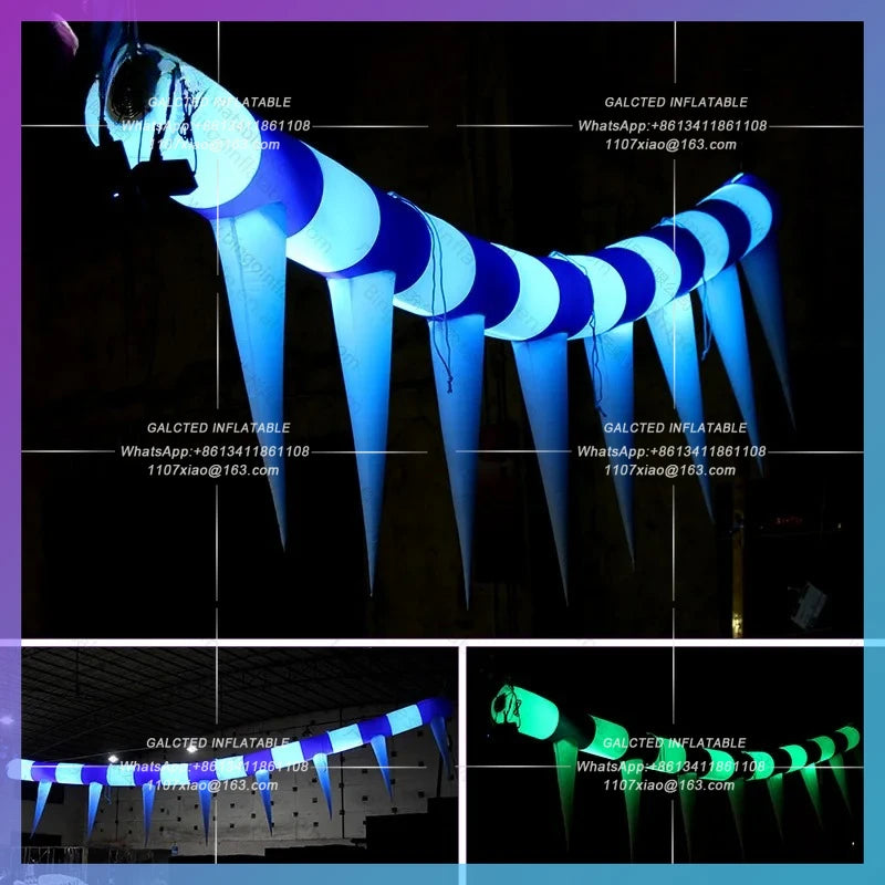 Inflatable Black and White Stripe Light Bar Event Decoration  / LED Light Chain Balloons for Party - Toys