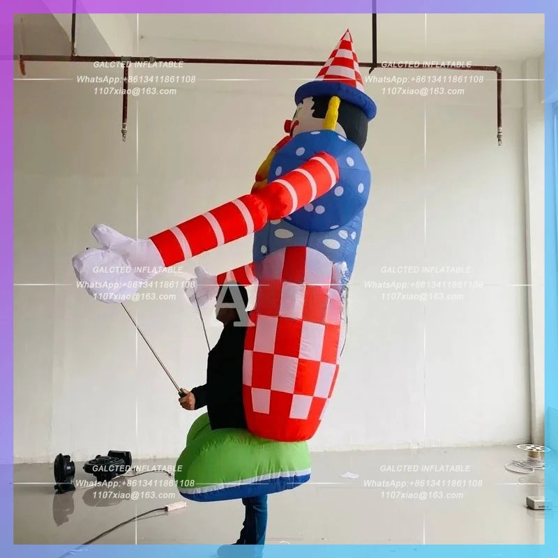 Inflatable Air Model for Playground 3.5M Cartoon Clown DIY Walking Dance Performance Props Festival Supermarket Circus Puppet