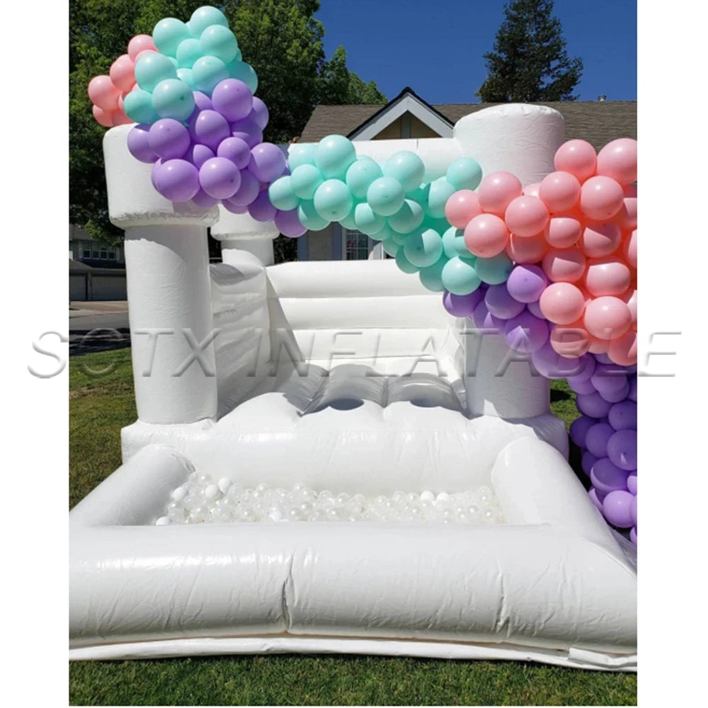 with ball pit 8x10ft kids ballpit jumping bounce castle inflatable toddler white bouncy house pink jumper