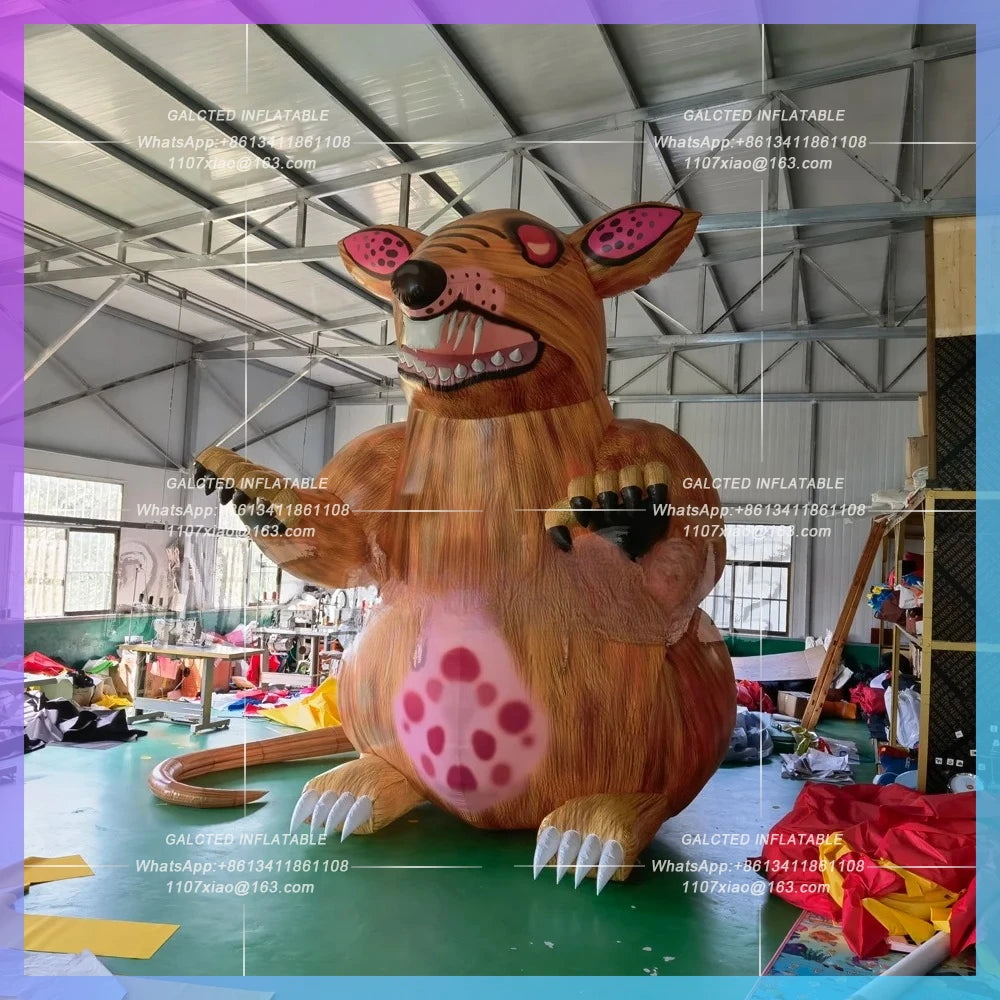 Inflatable Mouse With Blower Advertising Outdoor Giant  Inflatable Rat Cartoon For Street Decoration