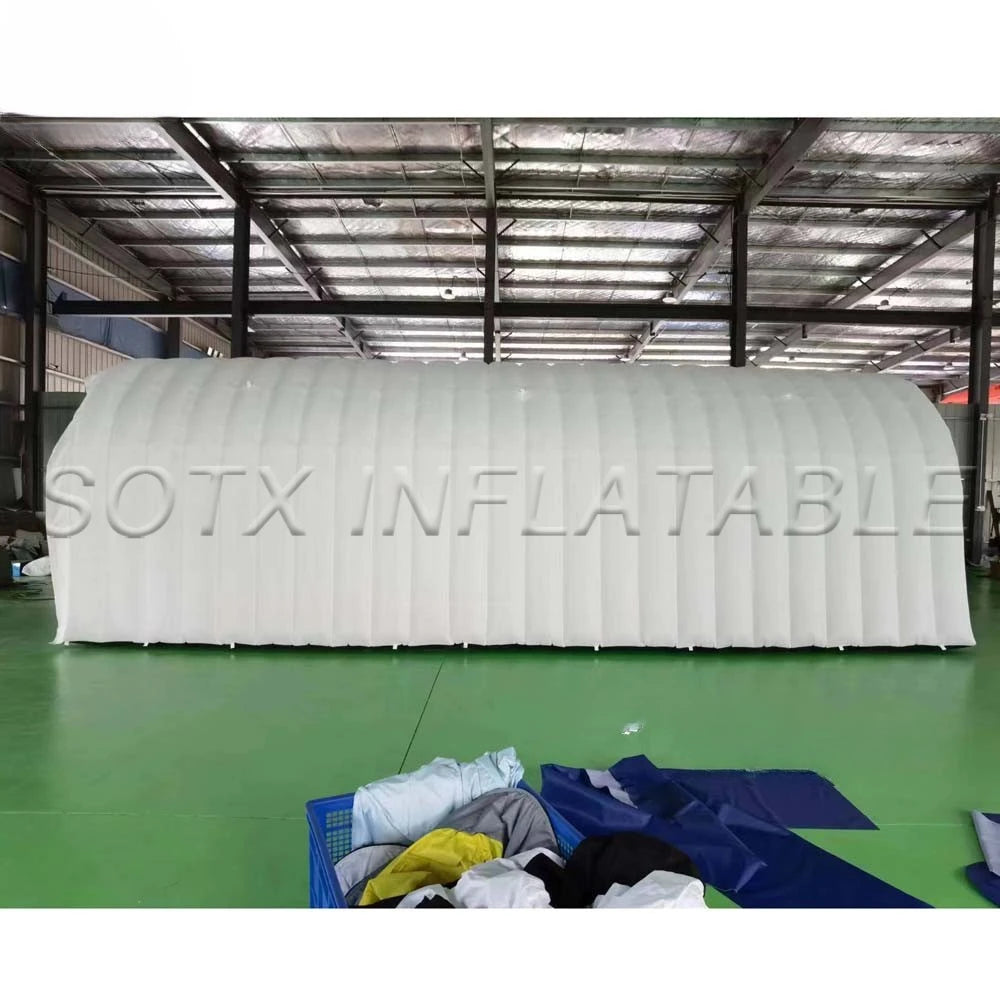 Outdoor Promotion Hot Sale 10m White Large Inflatable Led Tunnel Tent For Party Sports Event Entrance Tunnel