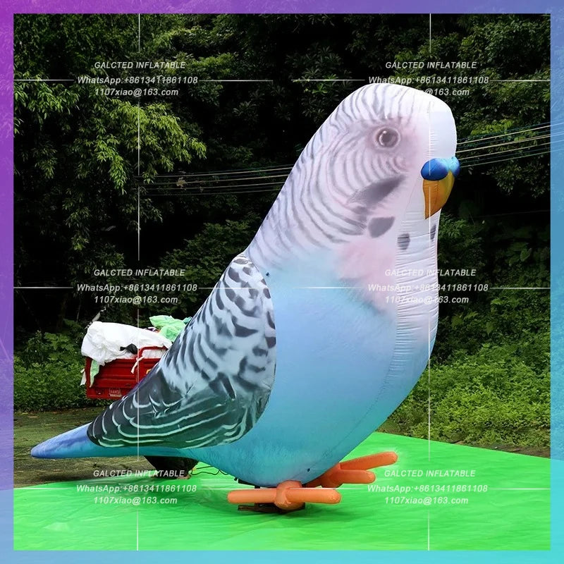 Inflatable Green Parrot Blue Parrot Vivid 3mH Inflatable Toys For Outdoor Decorations-Toys