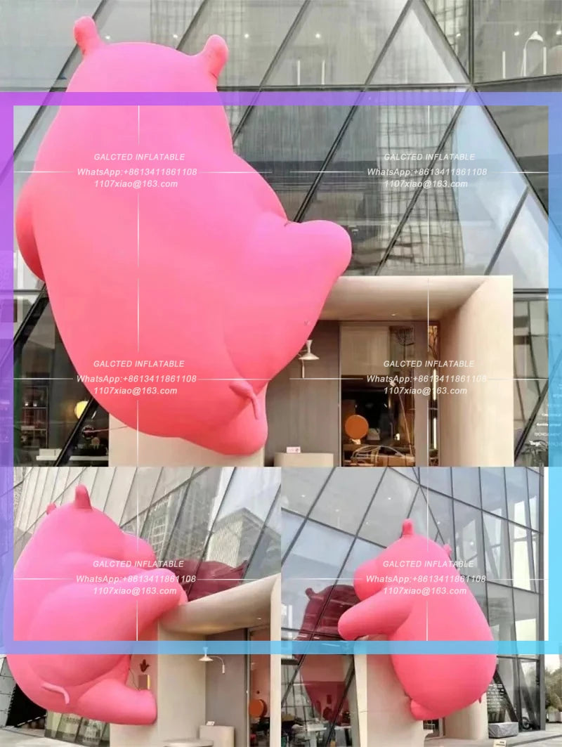 activity party exhibition advertising Giant inflatable hippopotamus climbing wall model decorative props size can be customized