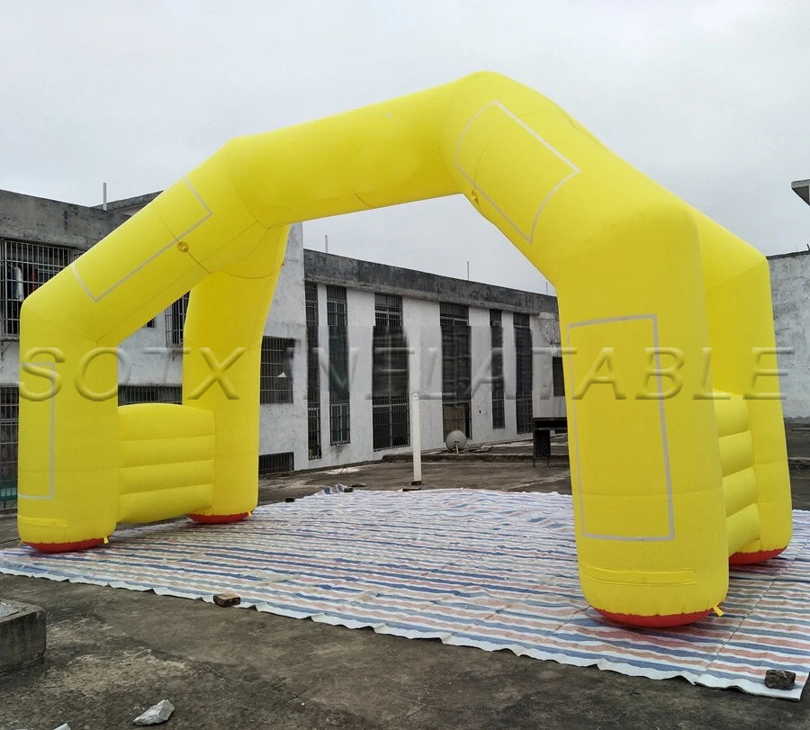 Attachable Banners Wonderful Yellow Portable Inflatable Arch for Sports Finish Start Line with