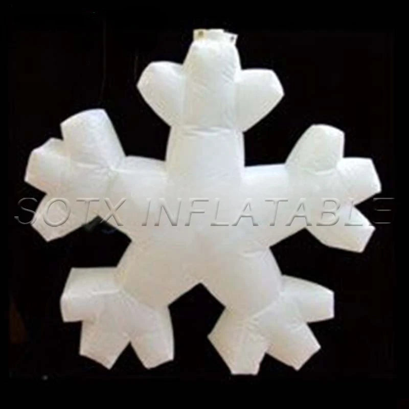 Christmas Party Events Inflatable Hanging Snowflakes Decorations with Lights Inflatable Glowing Snowflakes Decoration for
