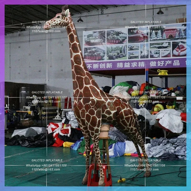 Zoo Advertising Decoration Giant Inflatable Giraffe For  5 Meters High Realistic Giraffes Animal Balloon