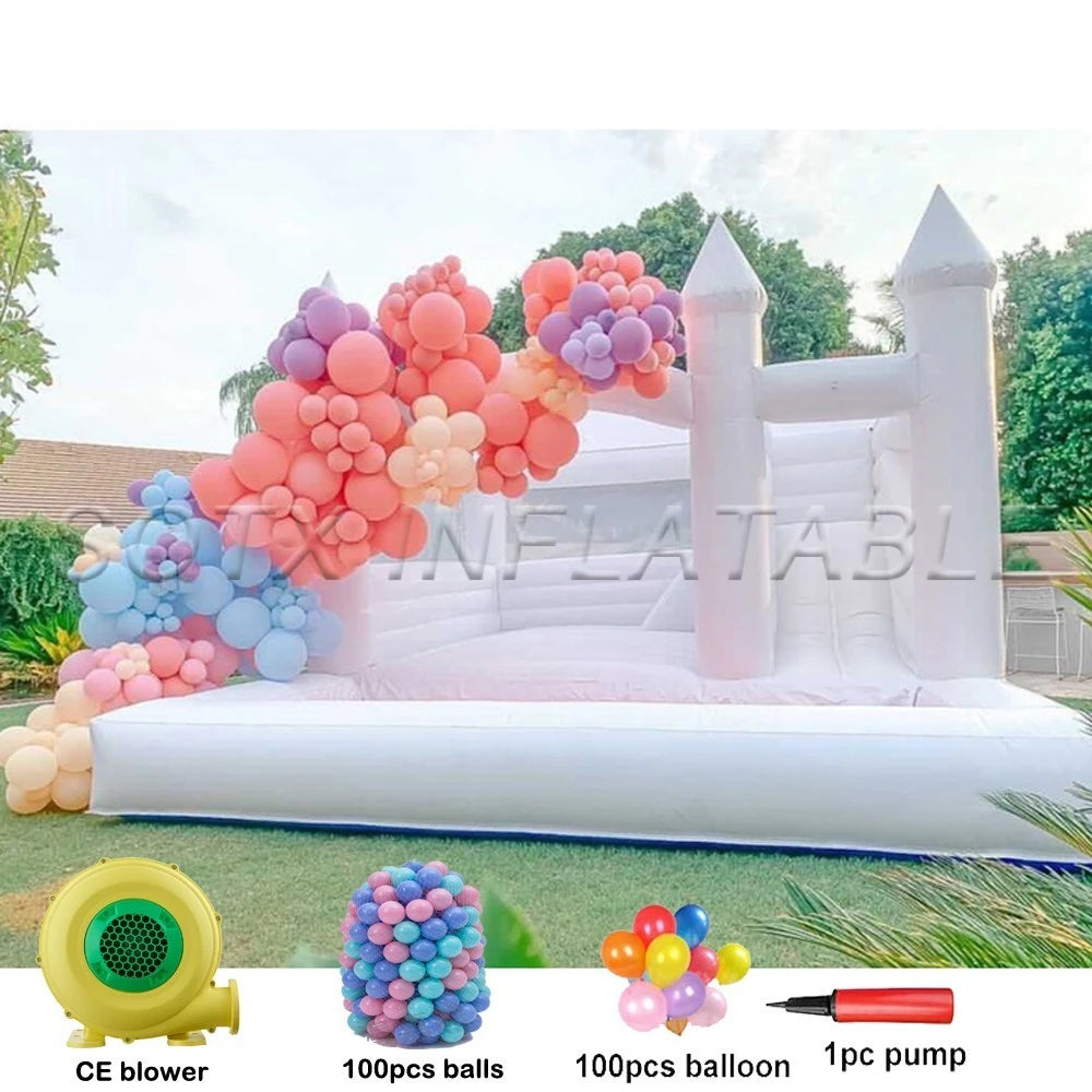 Ball Pit Pool Bouncy Castle For Party Good Selling Commercial Wedding White Bounce House Inflatable Bouncer With Slide And