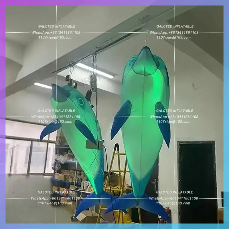 inflatable dolphin Underwater animal Colorful blue ocean marine fish for aquarium advertising