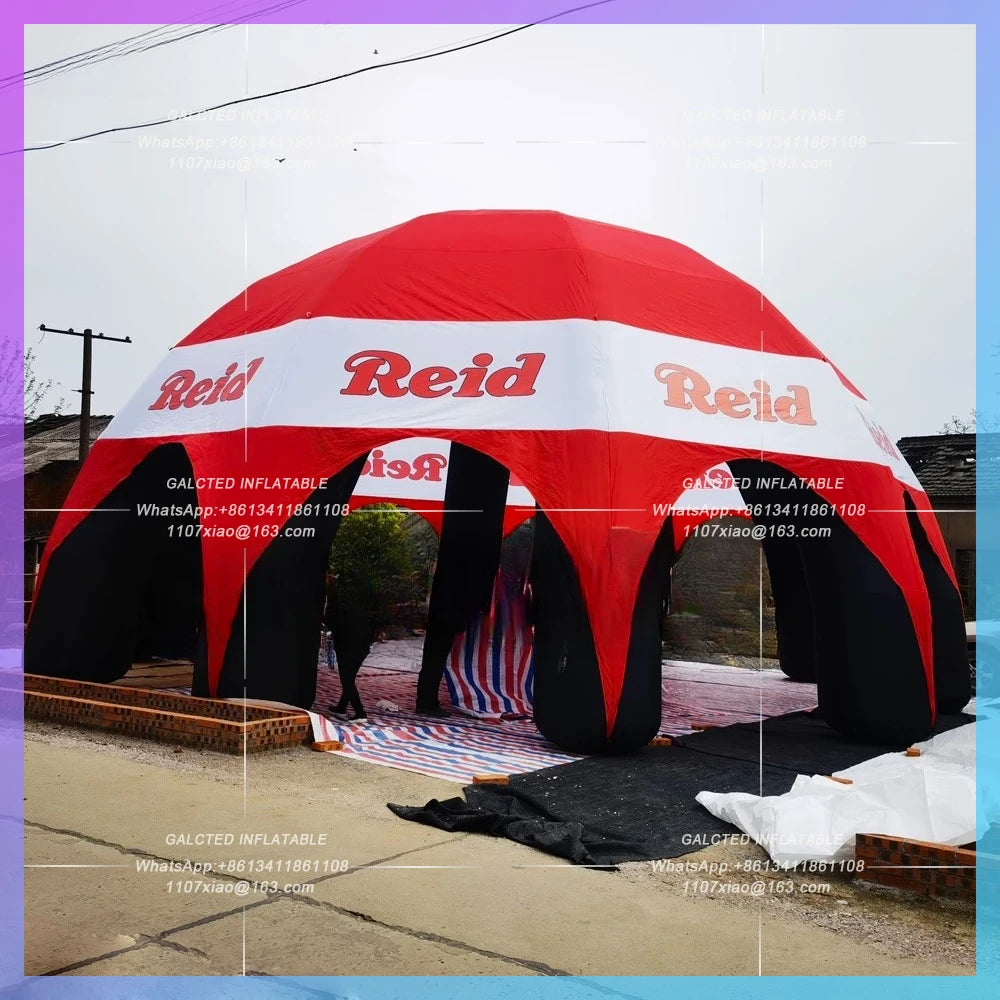 Trade Show Inflatable Dome Tent Fabric 12m Large Inflatable Spider Tent With Print,Air Canopy Marquee Gazebos For Outdoor Events