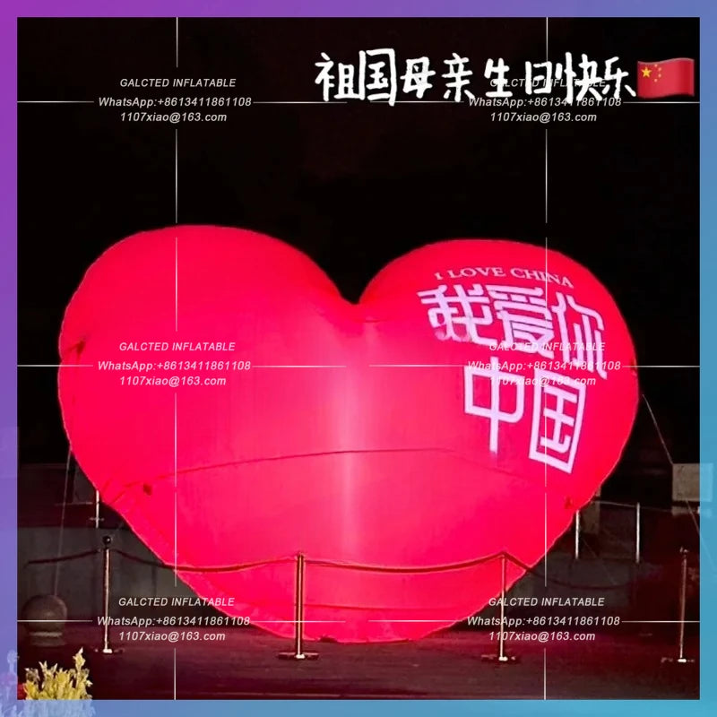 China air modleFor Advertising Custom Inflatable Red Heart I Love Air Love Shape Balloon Decoration