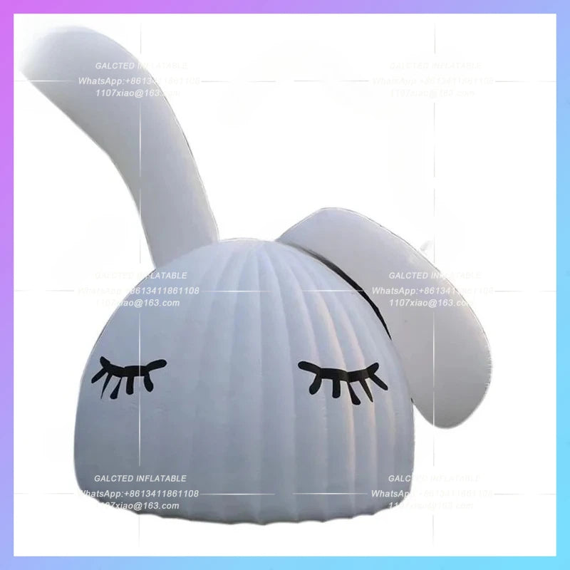 Festival Children's play facilities bar Inflatable White Rabbit Ear Arch Model mid-autumn shopping mall lighting arch props