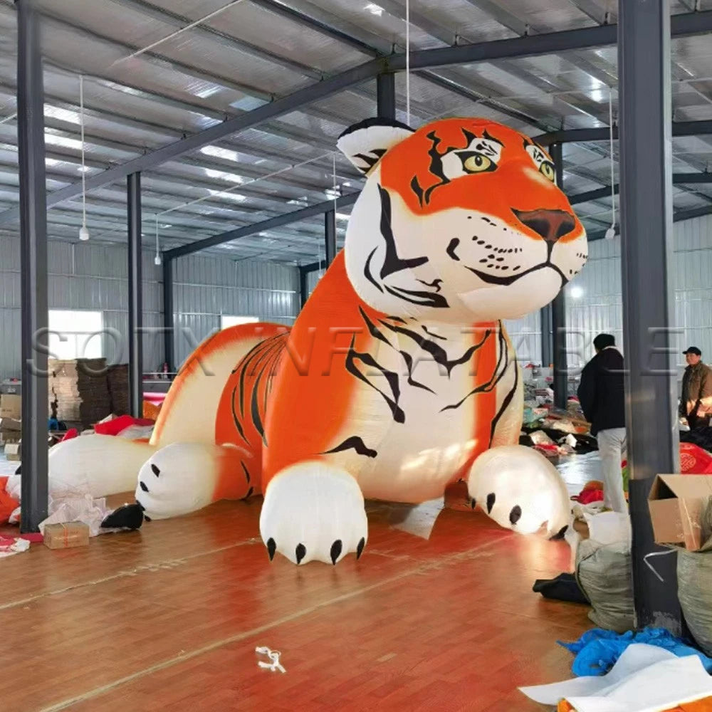 Advertising And Promotion Popular Lying Giant Inflatable Tiger Customized Inflatable Animal Mascot For Outdoor