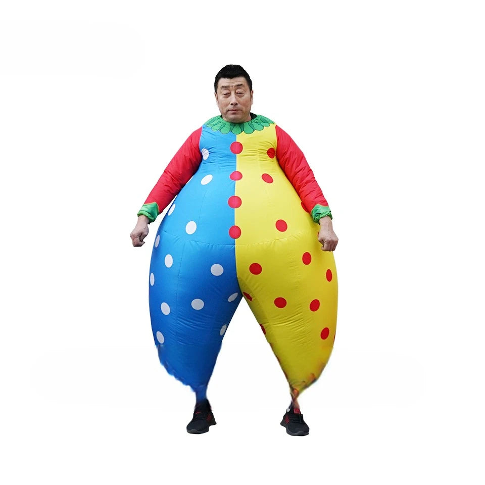 Walking Inflatable Drama Stage Performance Joker Costume Colourful Adult Wearable Blow Up Clown Suit For Circus Show