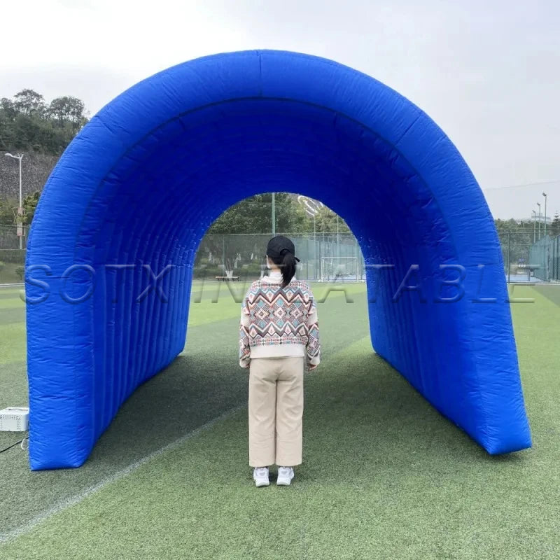 Exhibition Promotion Decor Blue Inflatable Tunnel Entrance Arch Inflatable Channel Tent for Sports Party Event Wedding