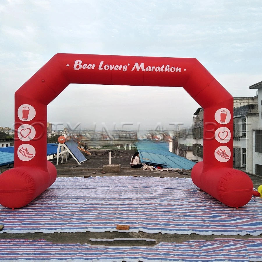 Archway With Air Blower Ace Angle Free Standing Start Line Pu Coated Inflatable Racing Arch,Beer Lovers Malathon