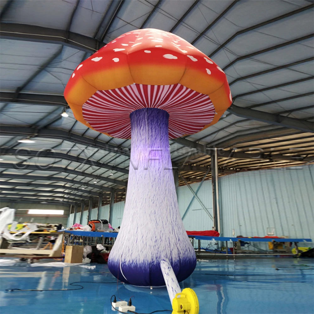 Party Event Outdoor 2.4/3mH Inflatable Mushroom Decoration with LED lighting for