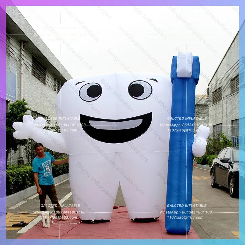 Inflatable Teeth For Dental Custom 3 Meter High  Hospital Advertising And Event Decoration