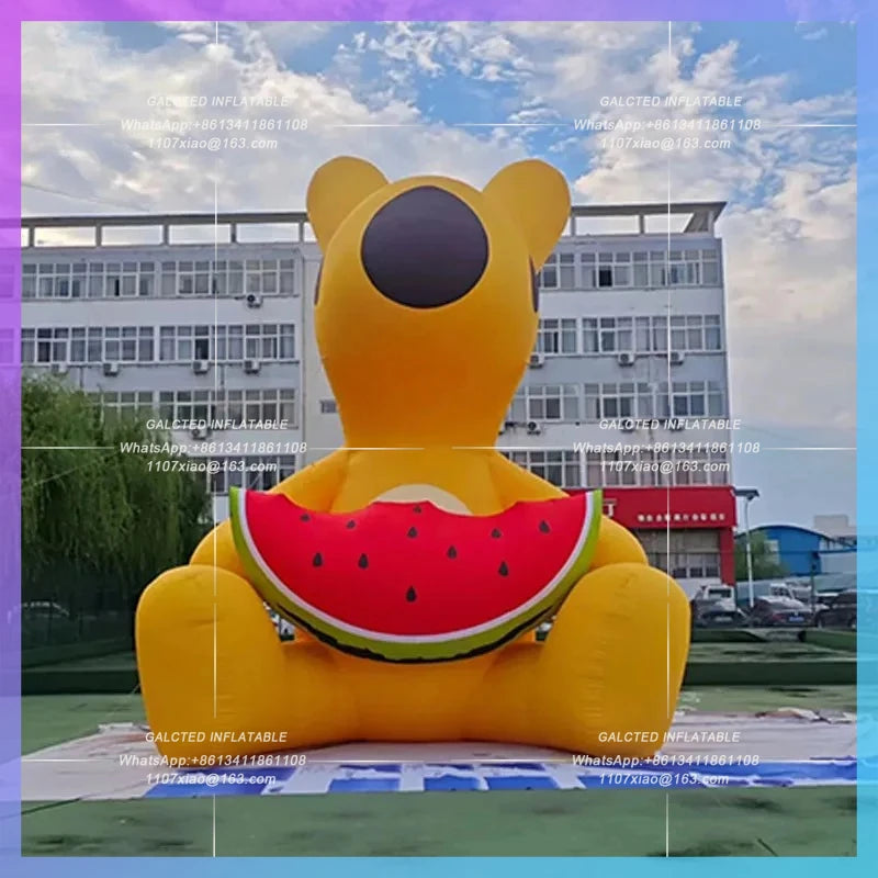 eat watermelons Meituan Inflatable Yellow Kangaroos sit and corporate mascot company event lights set up props