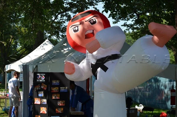 Advertising,Promotion Supper Kicking Boy Out Inflatable Taekwondo Doll /Inflatable Karate Figure For