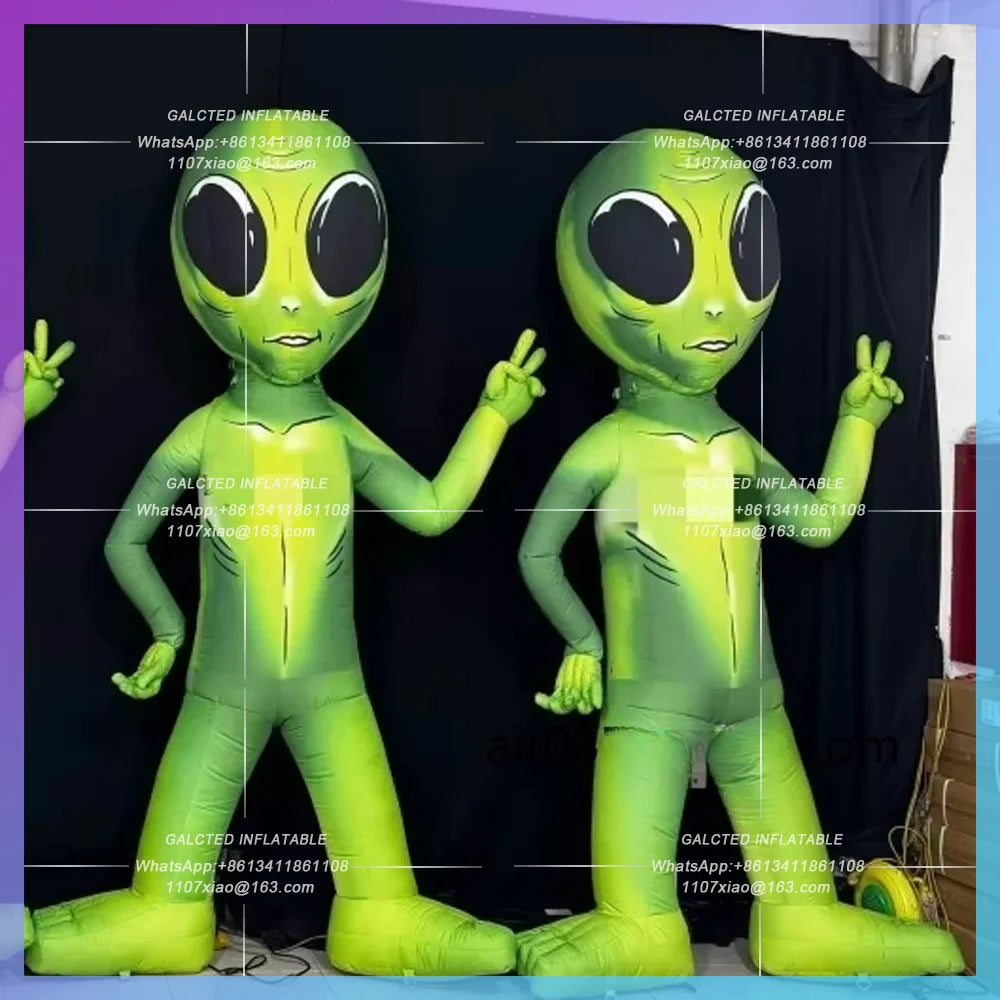 Inflatable Alien Cartoon Character Lighting Music Party Decoration Giant  Inflatable UFO Alien Model for Outdoor Events