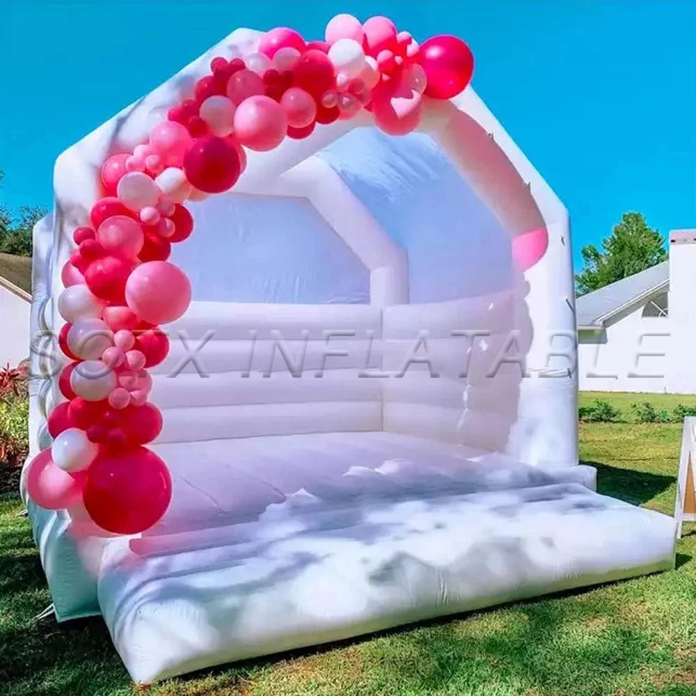 Inflatable Factory 13ft Adults All White Wedding Bounce House Inflatable White Bounce With Blower For Wedding Party From China