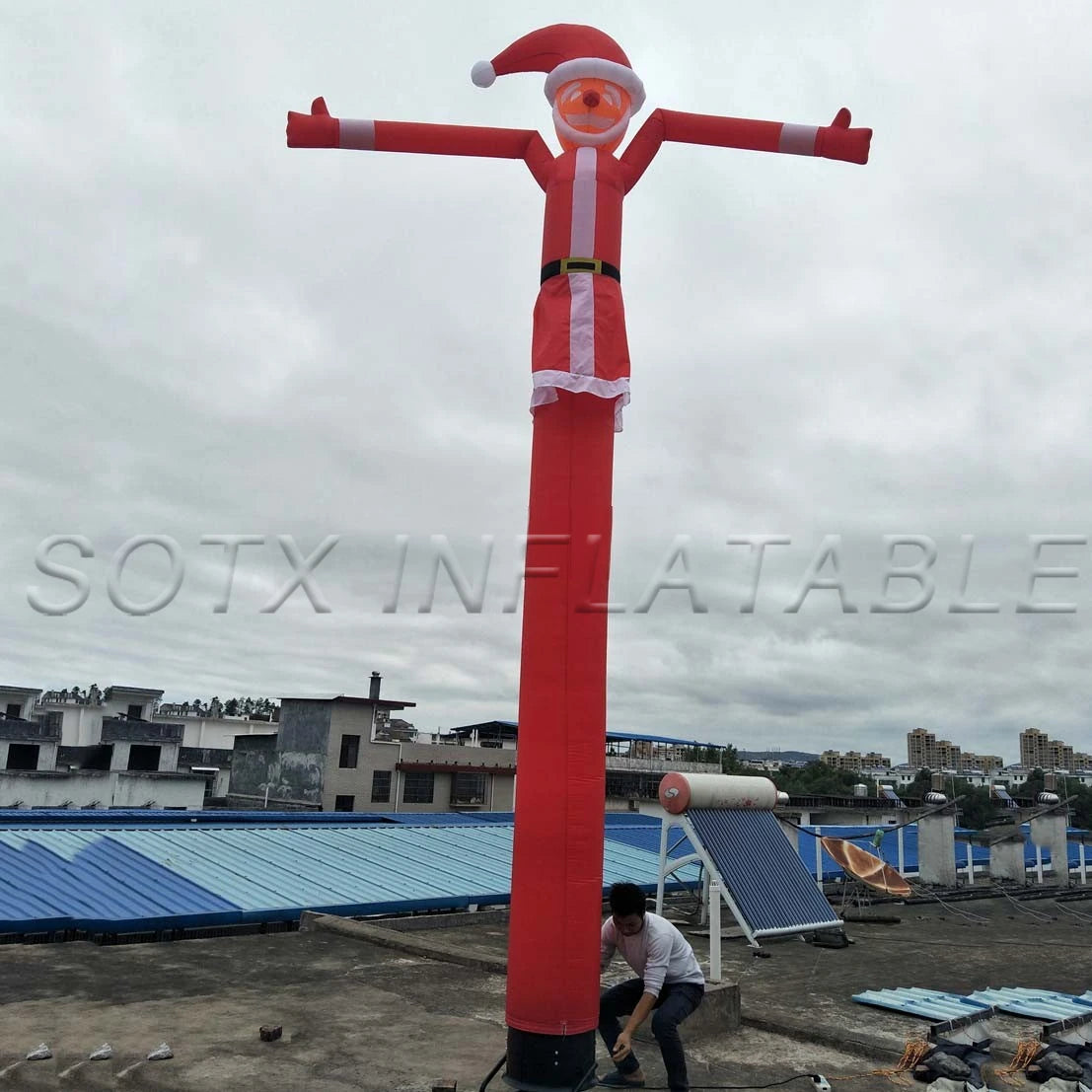 Promotion Decoration 6mH Inflatable Santa Claus Air Dancer for Advertising