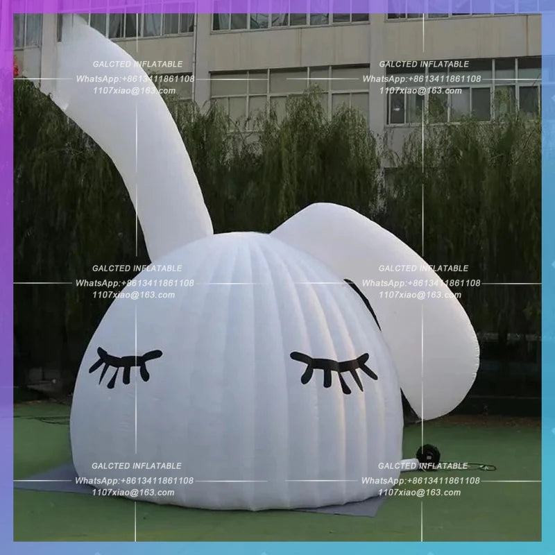 Festival Children's play facilities bar Inflatable White Rabbit Ear Arch Model mid-autumn shopping mall lighting arch props