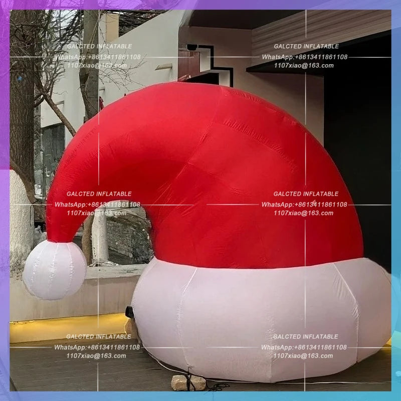 inflatable hat sock gift box Huge christmas cane ball for new year celebration decoration