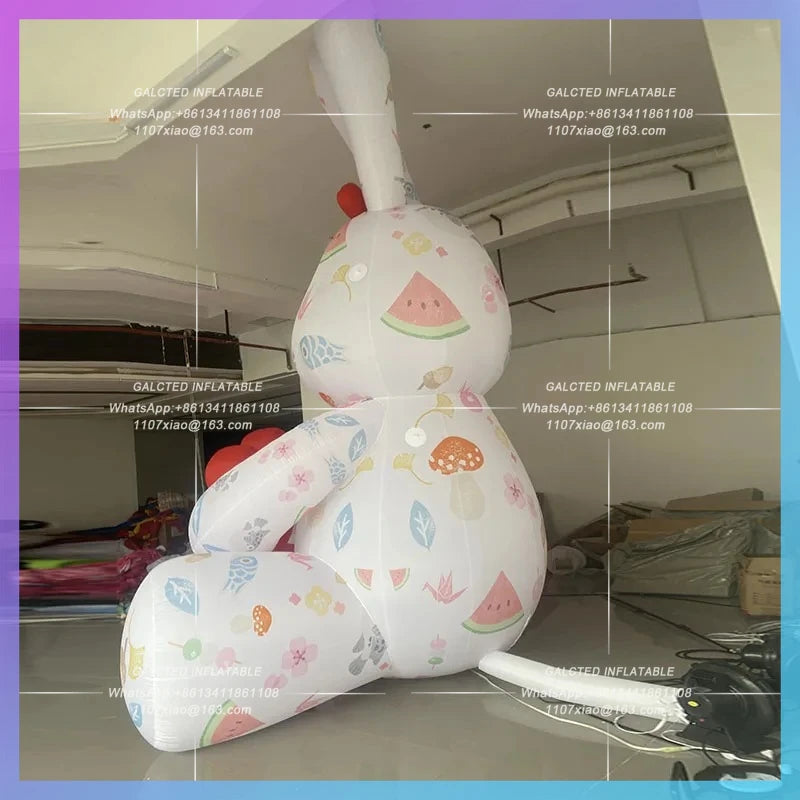 Valentine's Day mid-autumn Festival Romantic Inflatable sit-down Bunny model Atmosphere Mall Bar stage lighting props