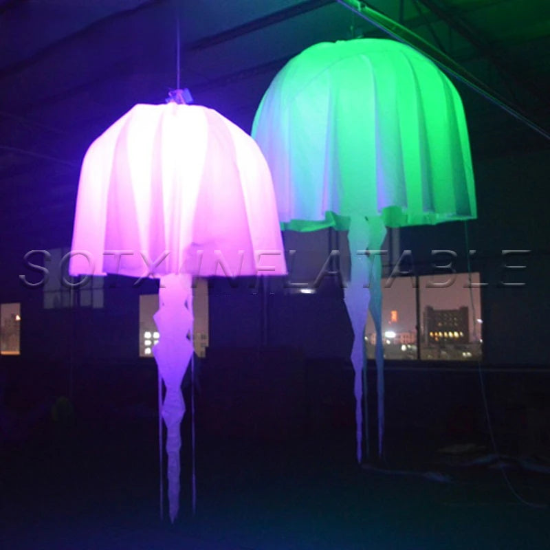 Party Decoration LED Light Inflatable Jellyfish Balloon, Colorful Lighting, Hanging Jellyfish Model, Club