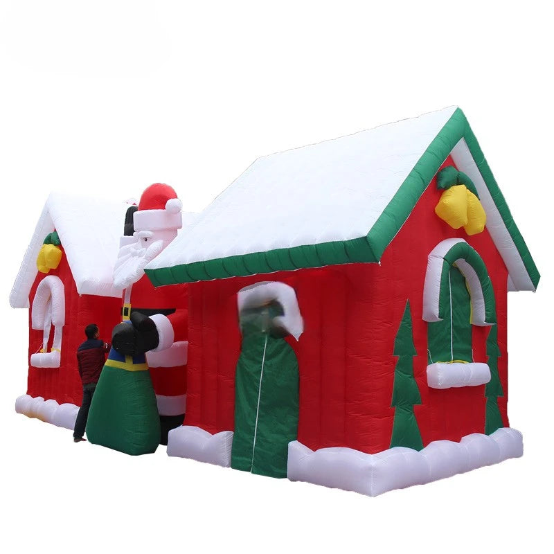 Meters/29.5ft Inflatable Giant 9x4x4 Christmas House With Santa Claus Inflated Xmas Villa Inflatable Christmas - Toys