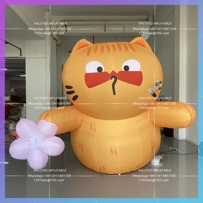 take flower cat cute festival bar Inflatable cartoon orange cat model stage concert lighting advertising props
