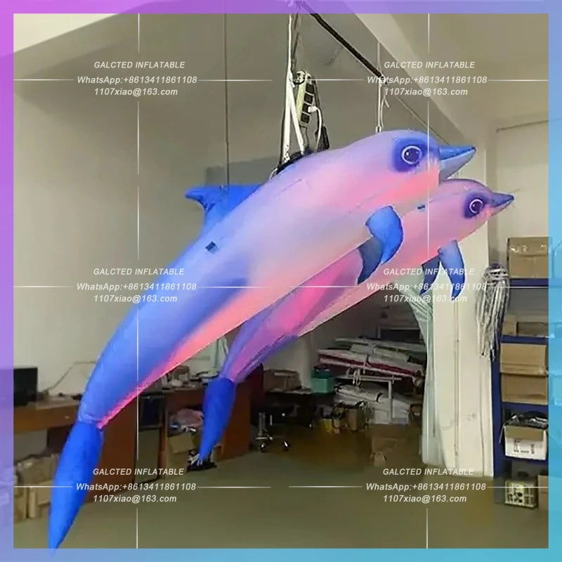 inflatable dolphin Underwater animal Colorful blue ocean marine fish for aquarium advertising