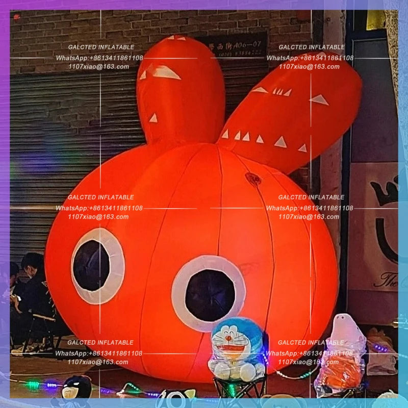 inflatable rabbit white light rabbit Factory production  cartoon rabbit head animal park decoration