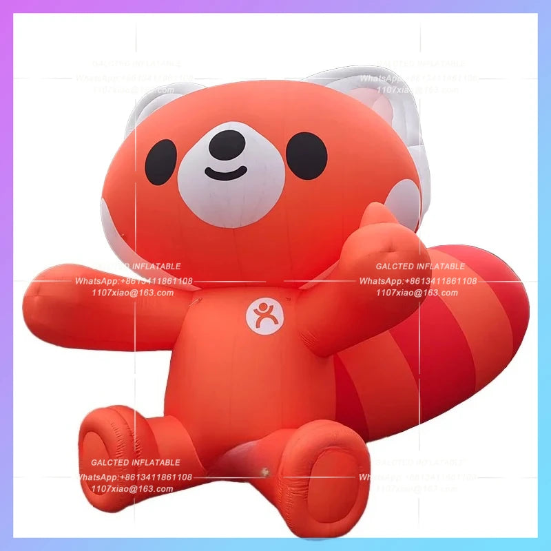 inflatable red panda cartoon cute huge panda Chinese wild animal for zoo, forest, plant protection advertising decoration