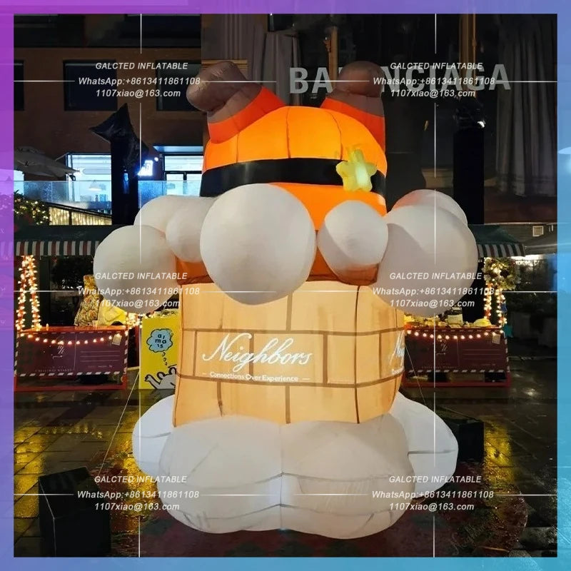 christmas gift for festival decoration Giant inflatable santa claus chimney